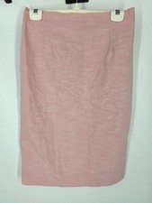 NWT Alfred Dunner 8 Pink Tearose Stretch Midi Pencil Skirt Primrose Garden Cotto