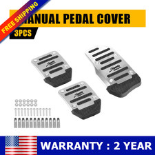 For Manual Cars 3 Piece Silver Anti-slip Gas Brake Foot Pedal Covers Set Auxito For Manual Cars 3 Piece Silver Anti-slip Gas Brake Foot Pedal Covers Set Auxito