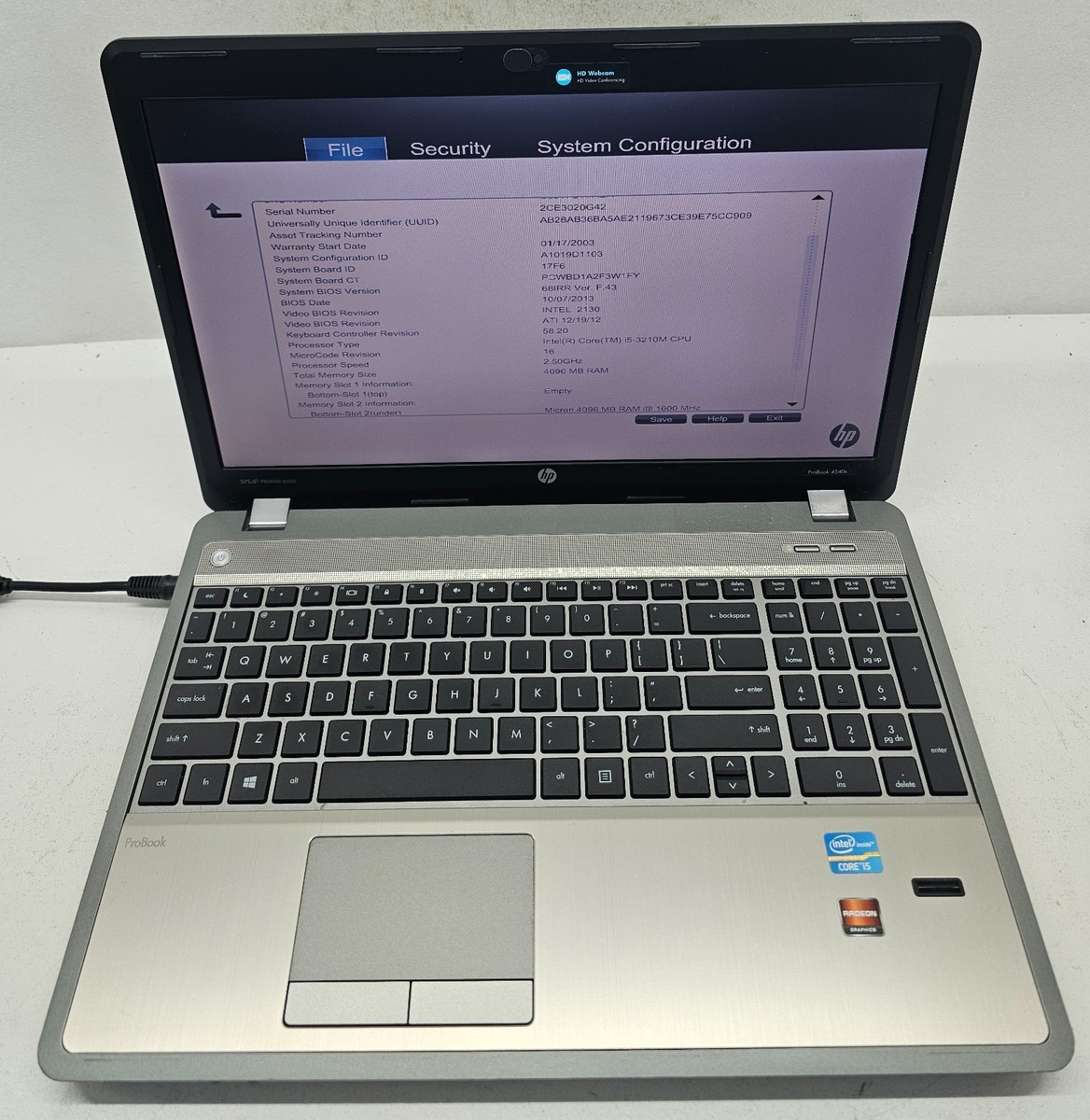 HP ProBook 4540s 15.6