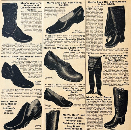 1901 Boots Shoes Reproduction Advertisement Sears Fashion Footwear DWV12B