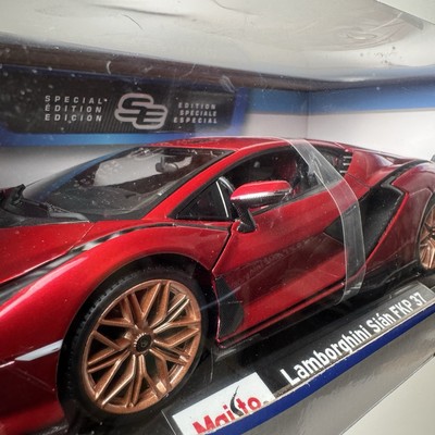 MAISTO 1:18 Diecast Model Car Special Edition Lamborghini Sian FKP 37 Color Red 