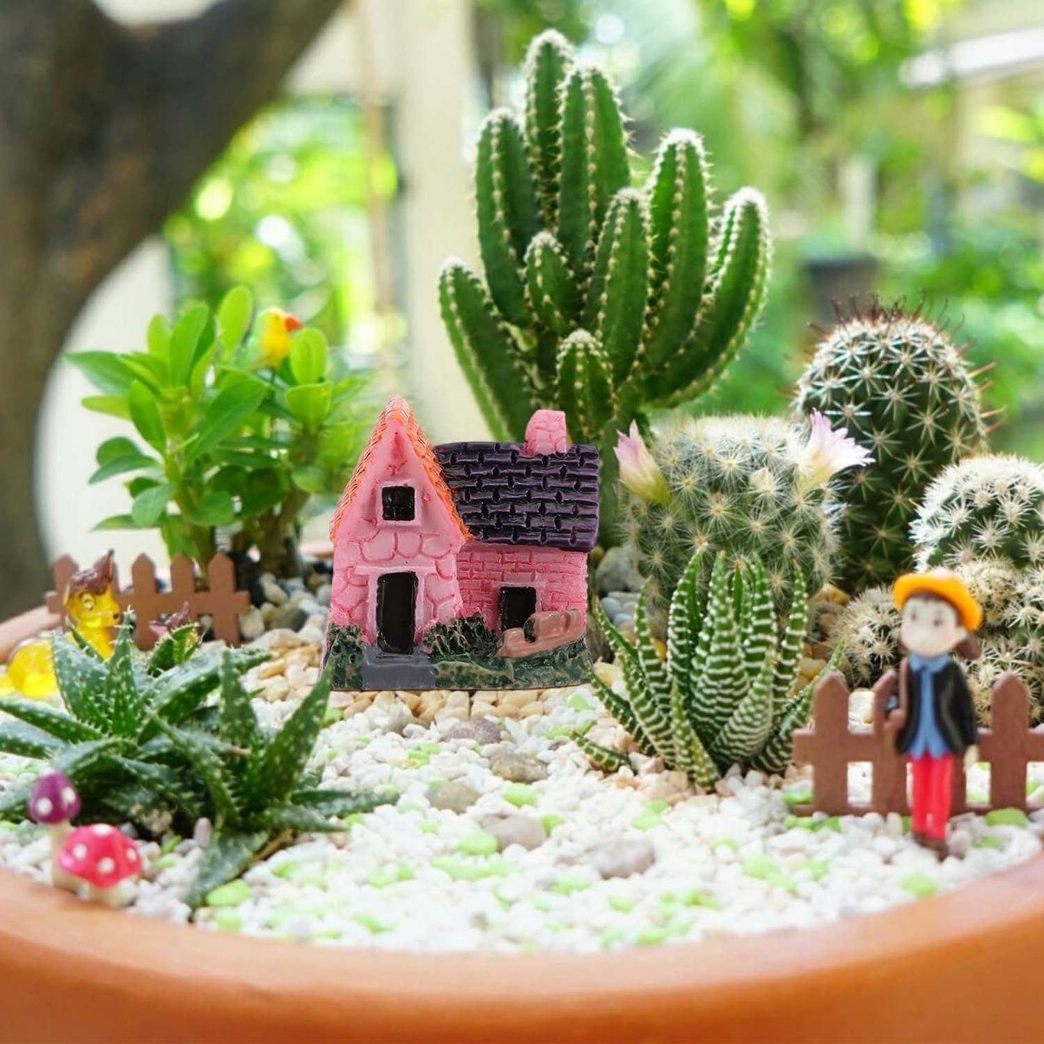 Healifty House Miniatures, Resin Micro Landscape Figurines Accessories Dollho...
