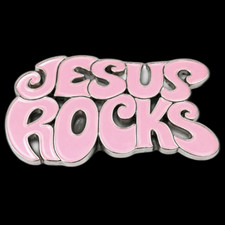 Jesus Rocks Belt Buckle Christian Men Women Accessory Religious Buckles