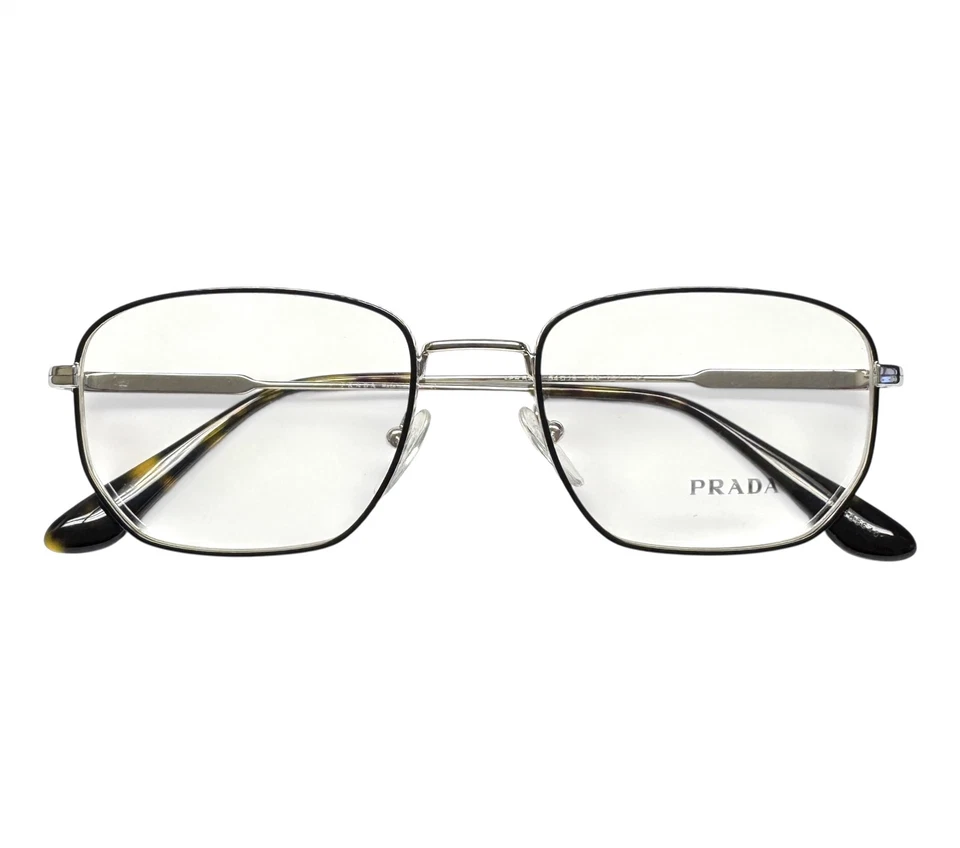 Gafas Prada VPR 52W 524-1O1 negras brillantes sobre plata 54 mm con bolsa Foto 4 de 4