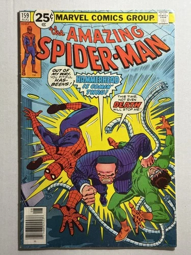 AMAZING SPIDER-MAN Marvel Comic No. 159 Aug 1976 Dr. Octopus & Hammerhead FN/VF