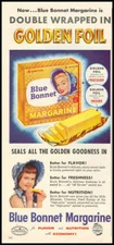 1955 vintage ad for Blue Bonnet Margarine