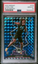 Lewis Cine 2022 Panini Blue Mosaic Prizm RC Rookie 30/99 Graded PSA 10 POP 1