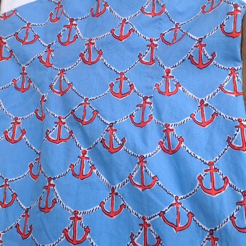 Lilly Pulitzer Girls Dress 7 Red Navy Blue Anchors Away Rope Straps Sleeveless - Picture 3 of 5