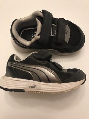 PUMA Boy Toddler Shoes US 4 Unisex Sneakers No Laces Black | eBay
