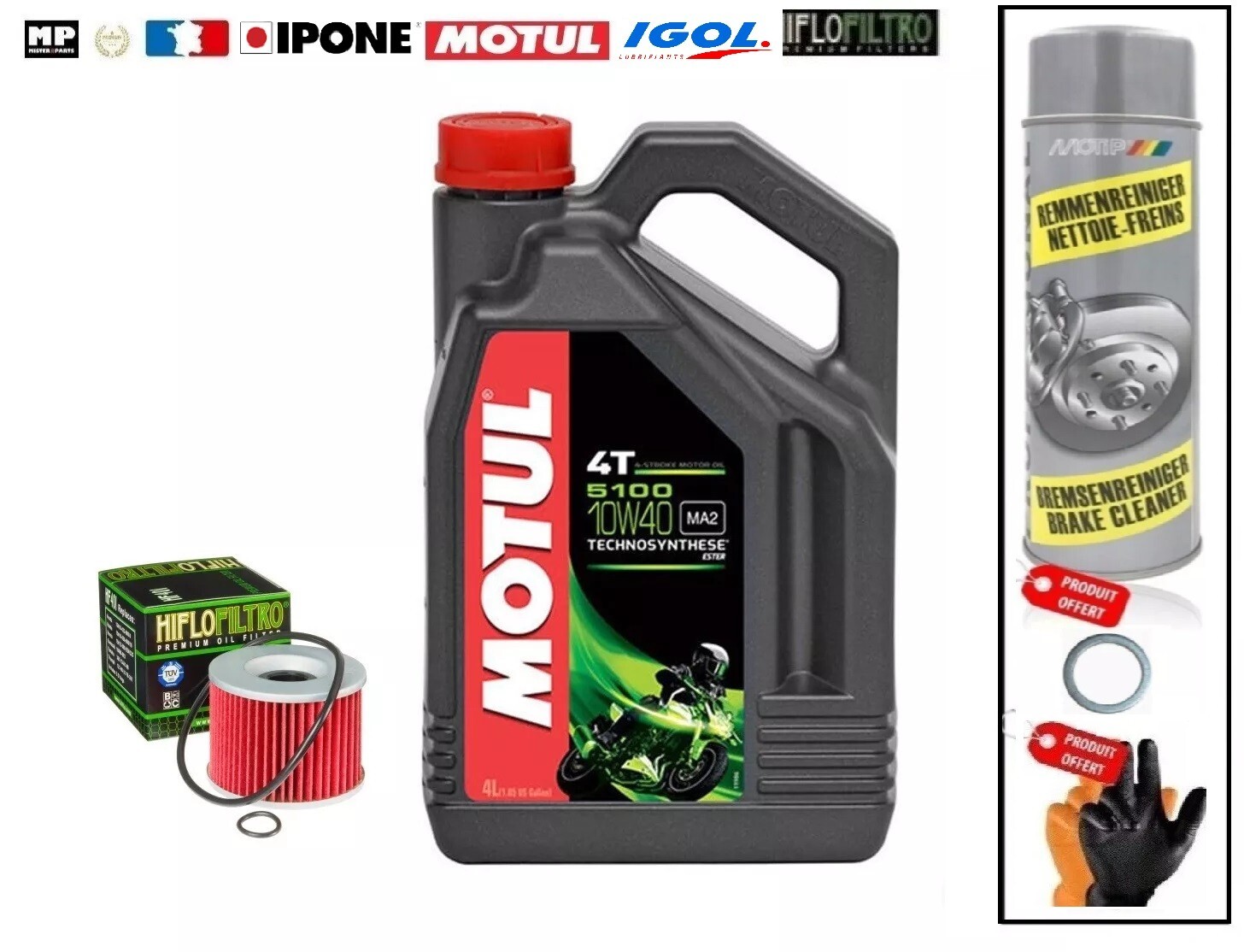 Kit Vidange Kawasaki ZRX 1200 Protéger le Moteur avec Huile Motul 5100 4L