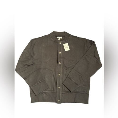 J crew Crewcuts boys Kids' fleece bomber jacket faded black / gray Sz L (10-11)