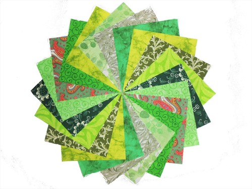 40 5" Quilting Fabric Squares Green Grass/Shades of Green/BUY IT NOW!!! - Photo 1/1