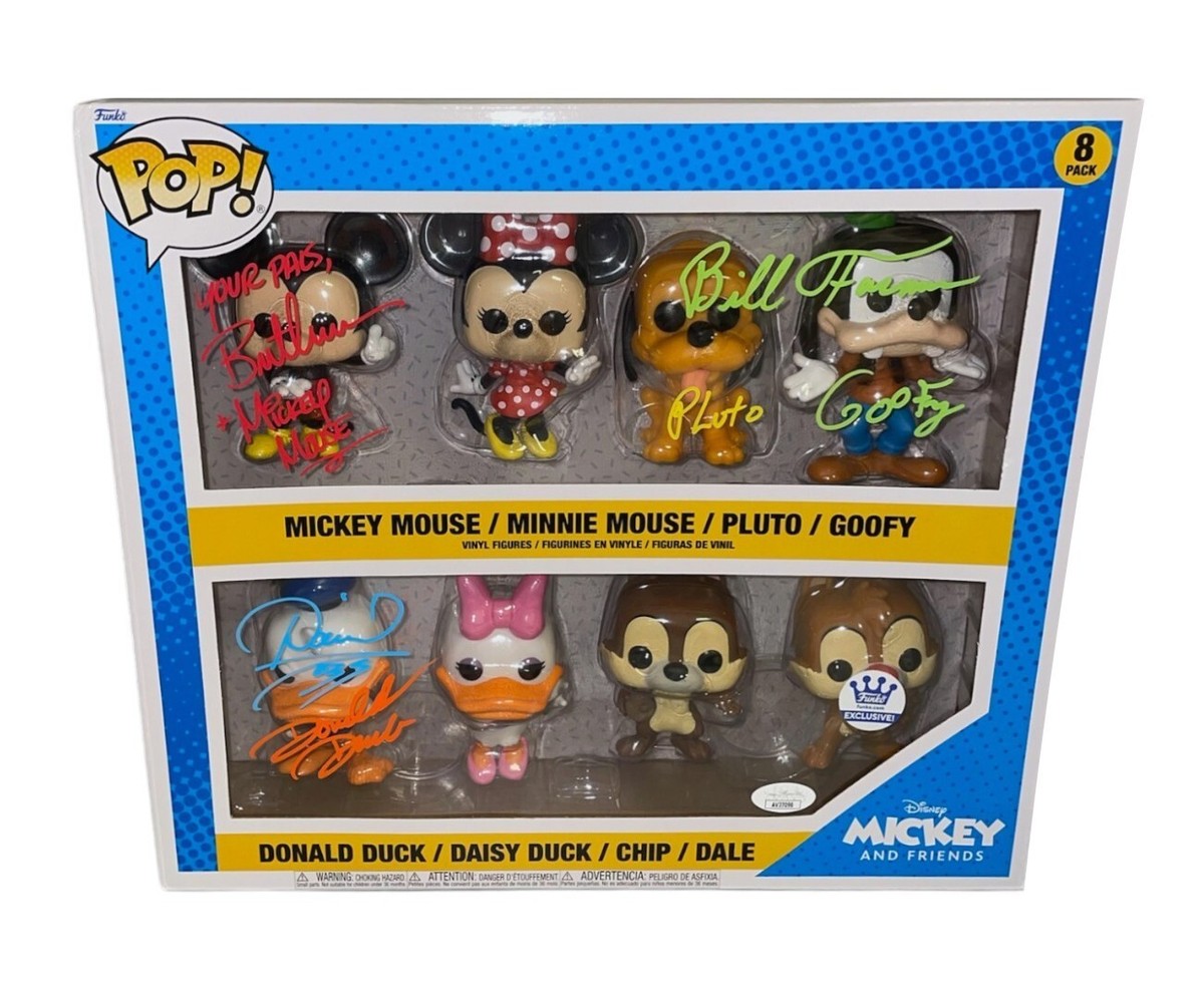 DISNEY CAST Signed x3 MICKEY & FRIENDS Funko Pop Mickey Goofy