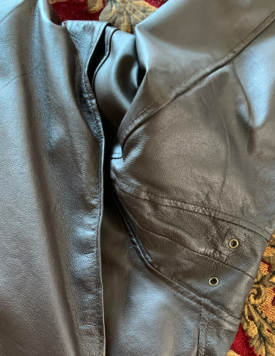 Navy Airborne Leathers Bomber Jacket with Faux Fur Collar Men's Size 2XLT - Picture 7 of 13