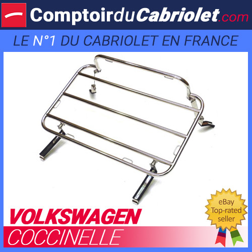 Porte-bagages Volkswagen Coccinelle 1200 1302 1303 en acier chromé pour cabriolet