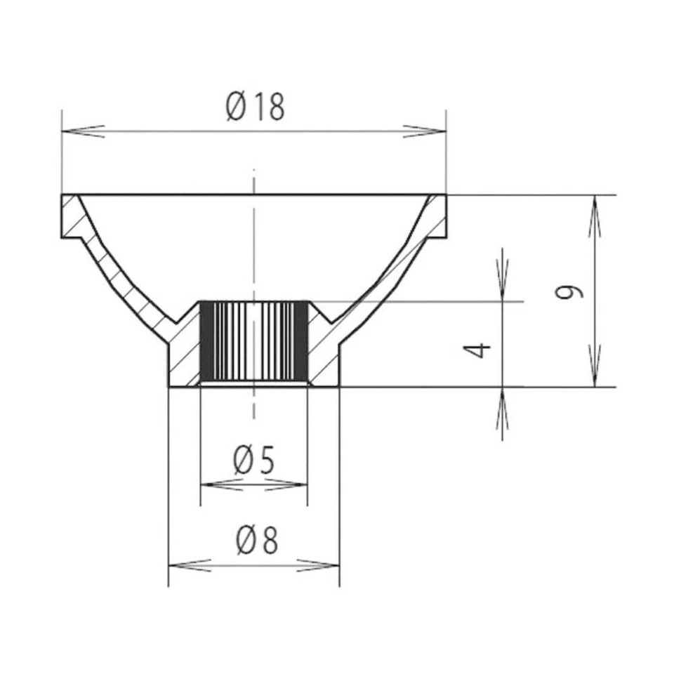 LED Reflektor 18mm für 5mm LEDs als Flutlichtstrahler Scheinwerfer 10 Stück S087 - Bild 2 von 3