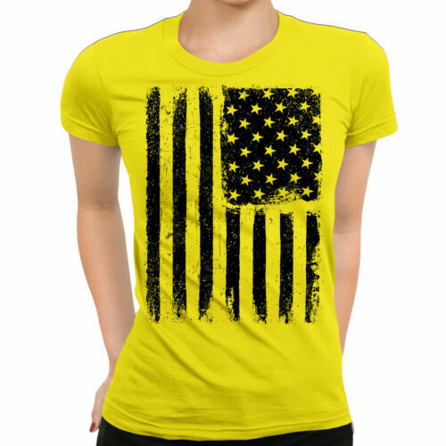 USA Flag Women&#039;s T-Shirt Distressed Grunge United States America Biker