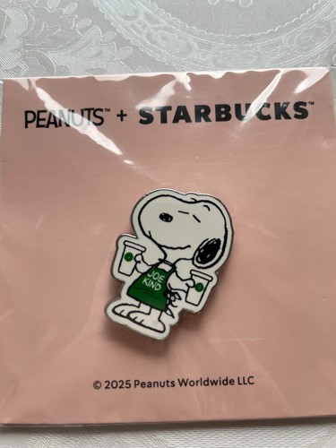 Peanuts Starbucks Snoopy Joe Kind Pin Badge 2025 Japan Exclusive New - Picture 5 of 5