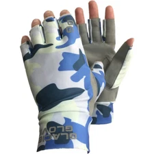 Glacier Glove Ascension Bay Fingerless Sun Gloves - Blue Camo Test