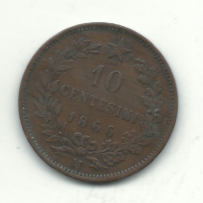 VERY FINE 1866 M 10 CENTESIMI ITALY COIN-NOV324 | eBay