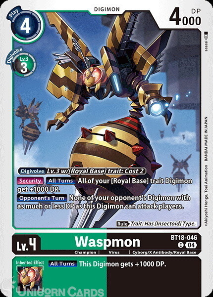 BT18-046 Waspmon : Common Digimon Card : BT18-19: Special Booster Ver.2.0