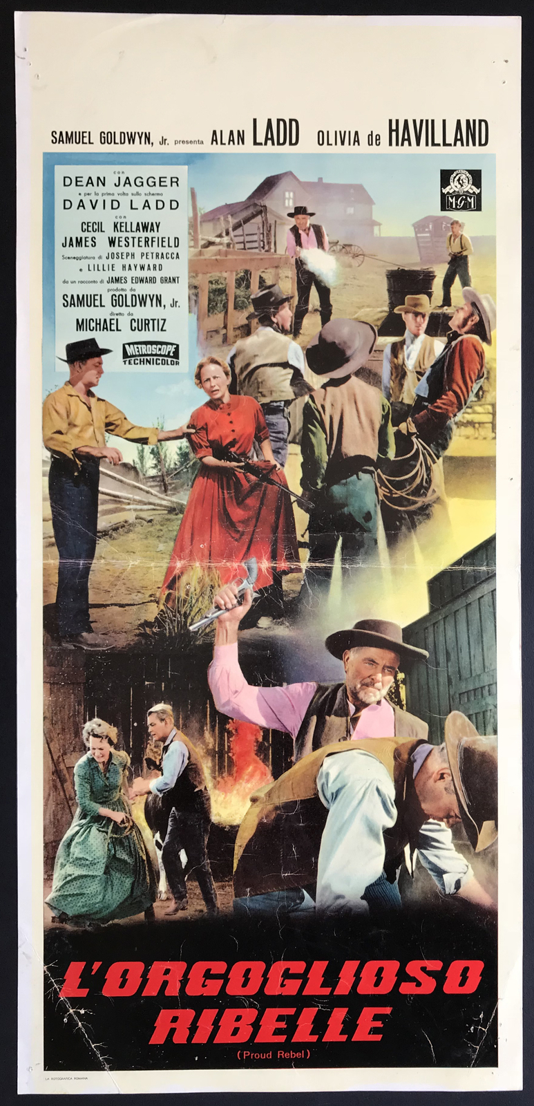 Locandina originale film L'orgoglioso ribelle (1958) - Regia di Michael Curtiz