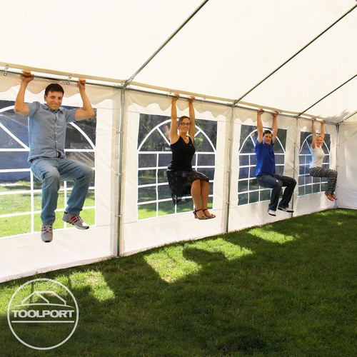 3x4m PVC Partyzelt Bierzelt Zelt Gartenzelt Festzelt Pavillon weiß NEU - Bild 5 von 8