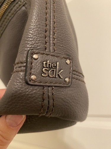 The Sak Womens Sequoia Hobo Shoulder Bag Purse Gray Soft Pebbled Leather Handbag - Picture 3 of 11