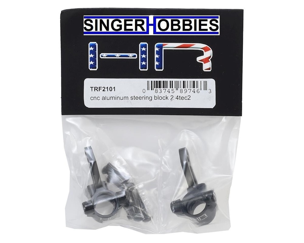 Hot Racing TRF2101 Aluminum Traxxas 4-Tec 2.0 Steering Block (Black) (2) HH