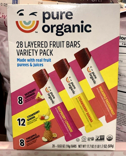 Pure Organic Layered Fruit Bars Variety Pack 28 Organic bars Made w Real Fruit - Picture 3 of 10