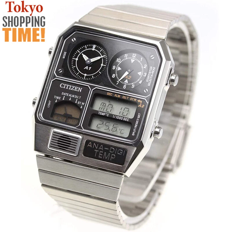Citizen ANA-DIGI TEMP Silver JG2101-78E Analog Digital Brand New Men`s Watch
