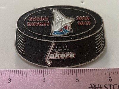 2025 FARGO SQUIRT COLLECTED LARGE DETROIT LAKES LAKERS PUZZLE PUCK HOCKEY PIN