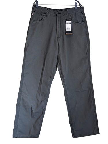 NUEVO Pantalones de Lona Carhartt Original Fit Resistente al Fuego Cat2 Gris Para Hombre 36 X 34  - Imagen 1 de 11