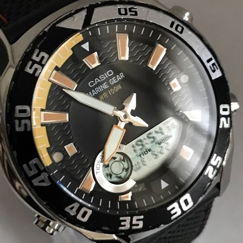 Casio MARINE GEAR AMW-710 quartz analogue digital watch mod 3795 Tide Moon pha - Picture 6 of 14