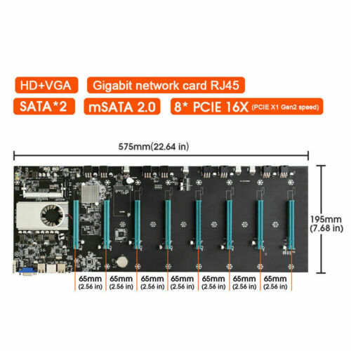 Placa madre minera BTC-T37 BTC-D37 BTC-S37 8 GPU ranura de memoria tarjeta CPU DDR3 HDMI - Imagen 4 de 15