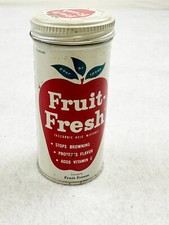 VINTAGE FRUIT FRESH TIN CAN - 1/2 FULL - MERCK & CO. - COLLECTORS ITEM