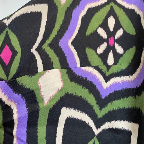Donna Morgan Black/Purple Orchid Women's 16W Shift Dress Geo Print 3/4 Slv Retro - Picture 8 of 20