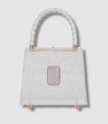 $476 Sophia Webster Women's Clear Acrylic Patti Glitter Handle Handbag Tote Bag