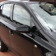 Copertura Specchietti Carbon Look Per Opel Corsa F (2019-2023) – Tappi Laterali In PP, Facile Montaggio