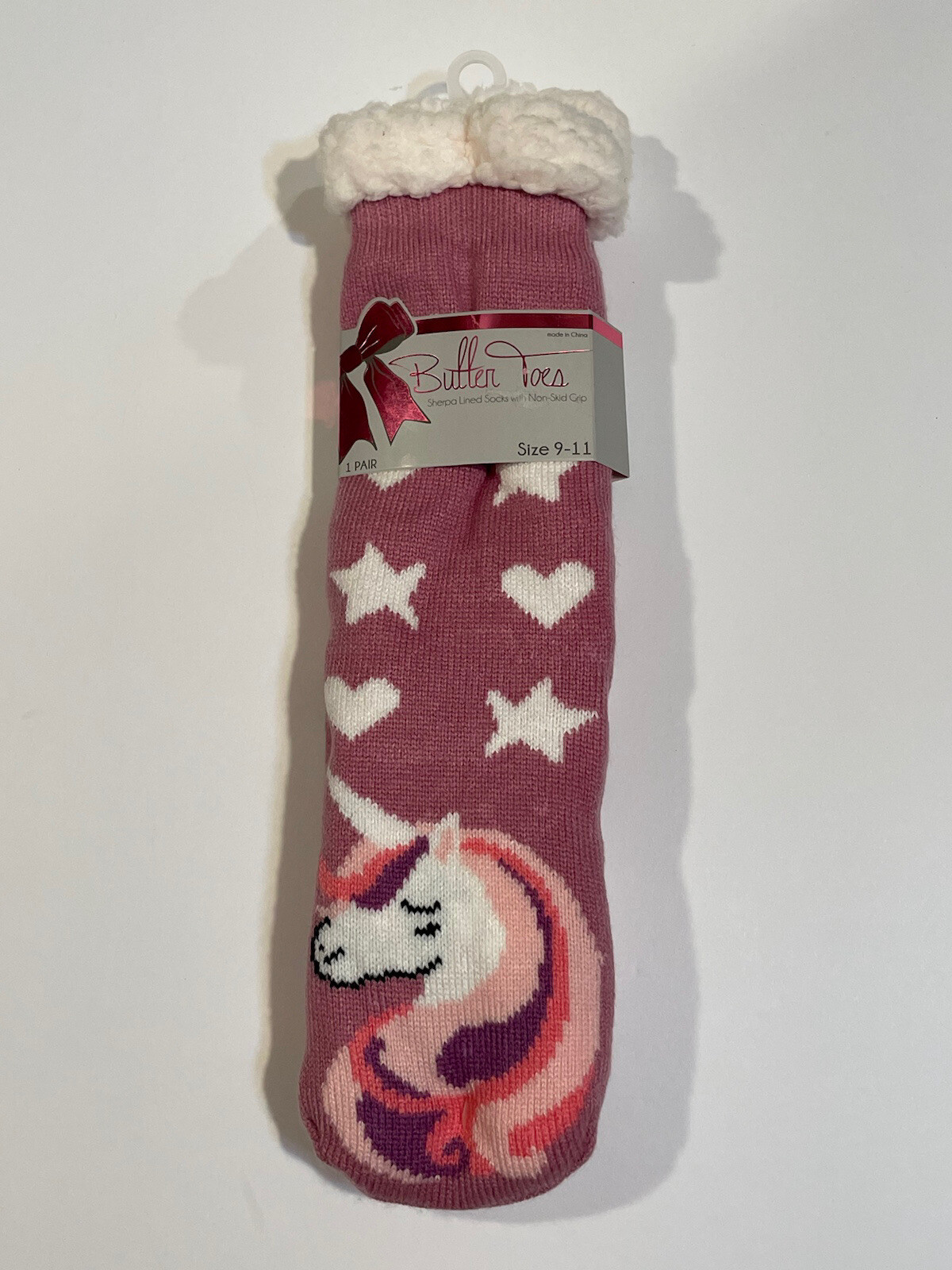 SAOLA CALZINI PANTOFOLE ROSA STELLA CUORE UNICORNO MORBIDO SHERPA GRIP SUOLA CALZE DONNA REGALO