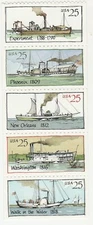 Scott # 2405 - 2409  US  Booklet  Steamboats  5 Stamps  M/NH O/G Free Ship