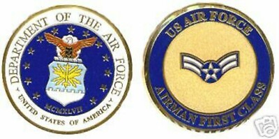 USAF AIR FORCE  AIRMAN FIRST CLASS GOLD  CHALLENGE COIN
