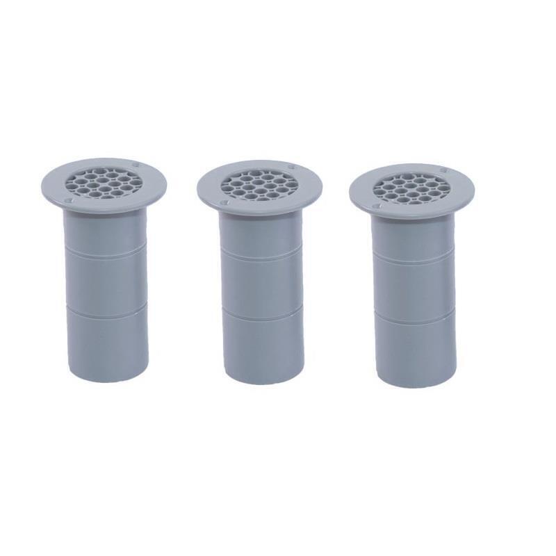 3 x Gas Drop Out Round Floor Vent Campervan Caravan Motorhome Grey 75mm x 120mm