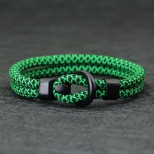 Double Layer Rope Bracelet - Stylish Surf Design Wristband - Green - 21