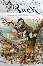 Benjamin Harrison Treed 1889 PACK of OFFICE SEEKING DOGS AFTER HIM Puck Cover