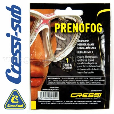Cressi PRENOFOG Anti-Fog-Beschlag Entfetter Taucherbrille Tauchmaske Degreaser 