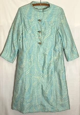 Vintage 40’s 50’s House Of Lords Paisley Shift Dress And Coat Set Ready To Wear