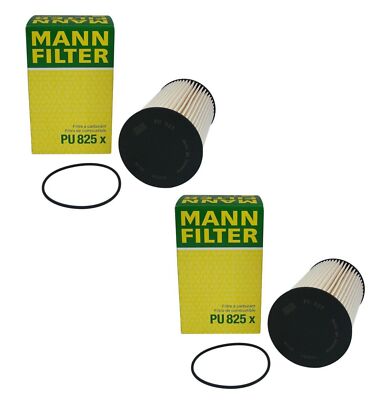 Mann Set Pair of 2 Fuel Filters PU 825 X For Audi A3 TDI 2.0 L4 2010-2013