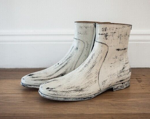 black painted ankle boots