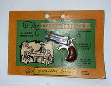 Derringer Marx Miniature Toy Cap Gun - on Card 2.25  Long NOS Collectors Vintage